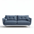 Blauw stoffen bank met kussens 180 x 90 x 80cm voor woonkamer inrichting