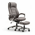 Ergonomische bureaustoel met voetensteun en gestoffeerde bekleding grijs 100 x 60 x 120cm
