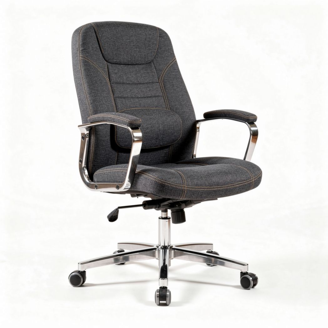 Ergonomische bureaustoel met stoffen bekleding en verstelbare armleuningen 60 x 60 x 120cm