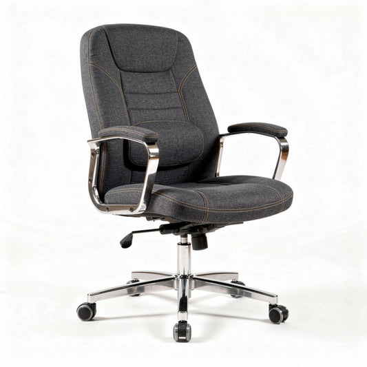 Ergonomische bureaustoel met stoffen bekleding en verstelbare armleuningen 60 x 60 x 120cm