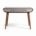 houtkleurige bureau met metalen lade 120 x 60 x 75cm voor thuiskantoor
