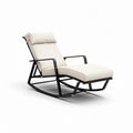 schommelstoel met een stoffen bekleding en verstelbare rugleuning 150 x 70 x 90cm